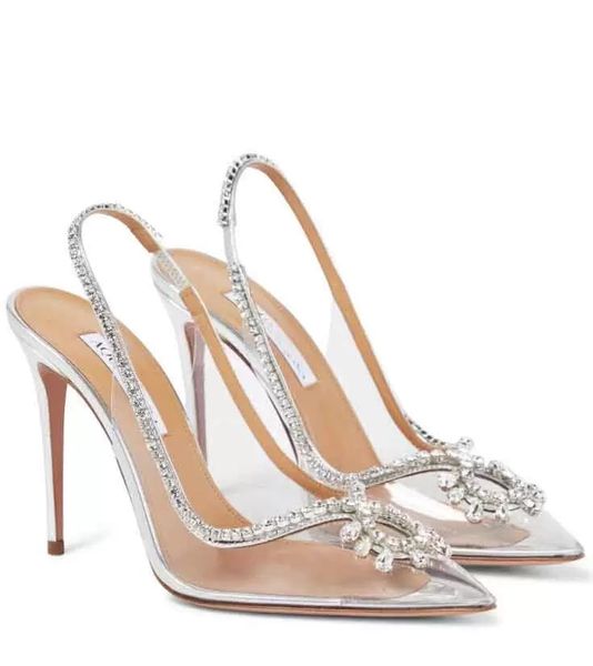 luxury design aquazzs seduction sandals shoes for women crystal-encrusted leather trims high heels pvc pointed toe pumps party wedding, Black
luxury design aquazzs seduction sandals shoes for women crystal-encrusted leather trims high heels pvc pointed toe pumps party wedding, Black