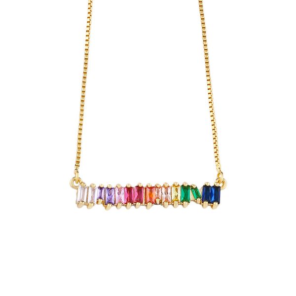 pendant necklaces cz rainbow necklace stone for woman multicolored pendants fashion jewelry long chain, Silver
pendant necklaces cz rainbow necklace stone for woman multicolored pendants fashion jewelry long chain, Silver