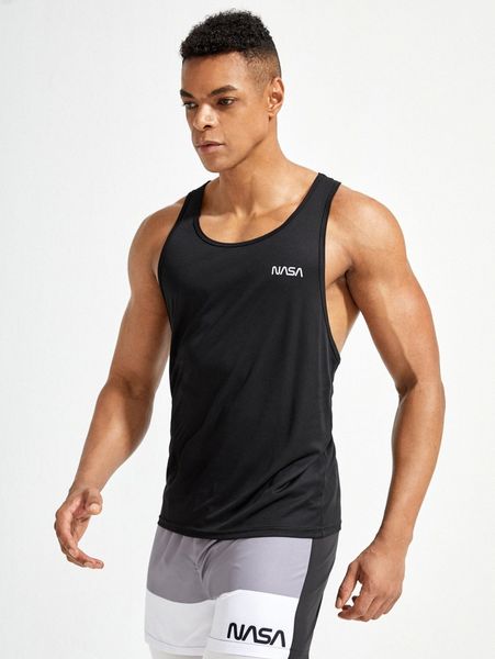 men letter graphic sports tank x7ze#, White;black