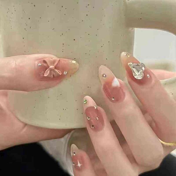 false nails fake with rhinestones nail tips heart design oval tip almond artificial art press on 0616
false nails fake with rhinestones nail tips heart design oval tip almond artificial art press on 0616