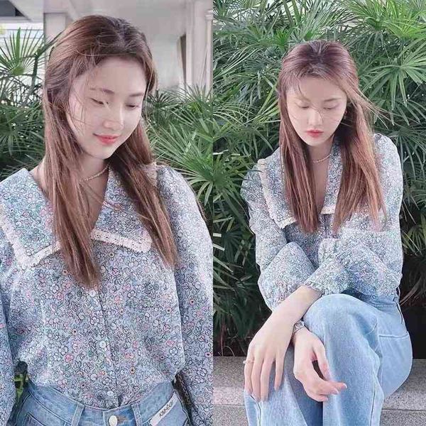 women's blouses shirts legal rx family zhanghuiwen's same floral doll collar shirt women's spring minority sweet top, White
women's blouses shirts legal rx family zhanghuiwen's same floral doll collar shirt women's spring minority sweet top, White