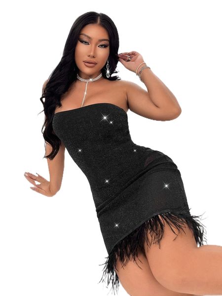 fringe hem tube bodycon dress u5om#, Black;gray
fringe hem tube bodycon dress u5om#, Black;gray