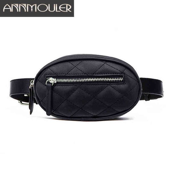 annmouler waist bags for women new casual fanny pack solid leather black white bum chest bag pu leather phone pouch 220531
annmouler waist bags for women new casual fanny pack solid leather black white bum chest bag pu leather phone pouch 220531