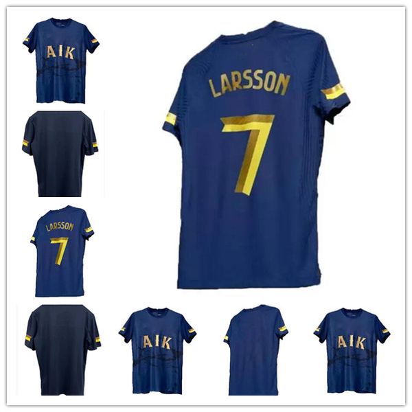 21 22 aik fotboll 130 years soccer jersey shirt black golden papagiannopoulos rogic larsson tihi 2021 2022 130th anniversary, Black;yellow