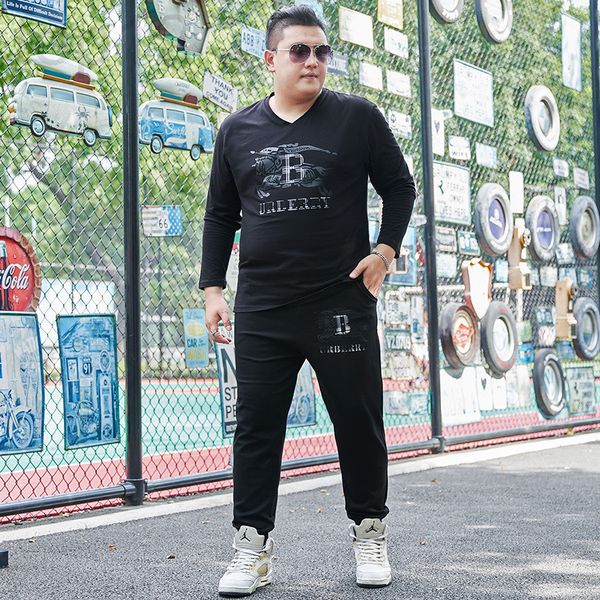 men's casual shirts designer fat men's plus fat size long sleeve v-neck t-shirt set autumn plush thick guard pants leisure sports, White;black
men's casual shirts designer fat men's plus fat size long sleeve v-neck t-shirt set autumn plush thick guard pants leisure sports, White;black