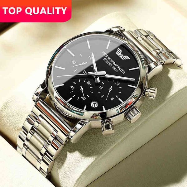 swiss brand sport chronograph men watch luxury waterproof luminous stainless steel quartz wristwatch date watches 0214, Slivery;brown
swiss brand sport chronograph men watch luxury waterproof luminous stainless steel quartz wristwatch date watches 0214, Slivery;brown