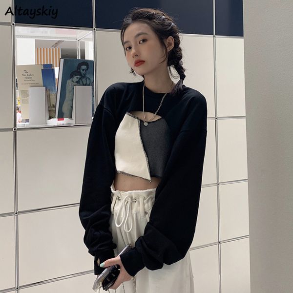 women solid oneck sweatshirts asymmetrical simple allmatch cool girls hip hop fashion loose leisure hipsters young style chic 220815, Black
women solid oneck sweatshirts asymmetrical simple allmatch cool girls hip hop fashion loose leisure hipsters young style chic 220815, Black