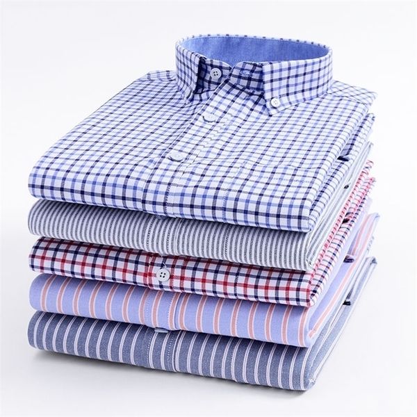 mens striped plaid oxford spinning casual long sleeve shirt comfortable breathable collar button design slim male business dress 220813, White;black
mens striped plaid oxford spinning casual long sleeve shirt comfortable breathable collar button design slim male business dress 220813, White;black