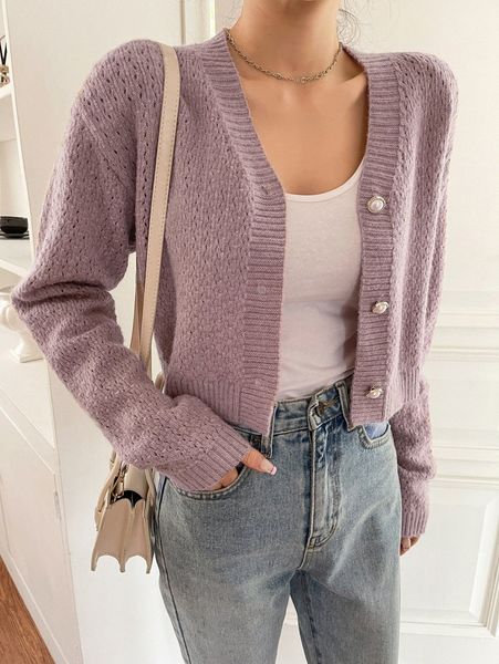 dazy drop shoulder cable knit cardigan k0gn#, White;black