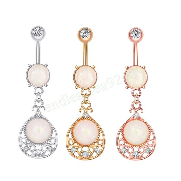 opal cz belly button rings 316l surgical steel navel ring belly piercing nombril ombligo women men body jewelry, Silver
opal cz belly button rings 316l surgical steel navel ring belly piercing nombril ombligo women men body jewelry, Silver
