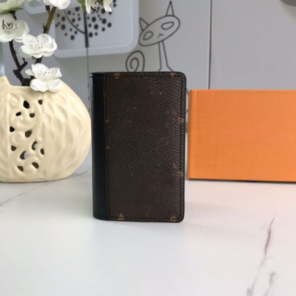 designer short wallet cowhide leather card holder luxury letters multi-card wallet pocket suit clip brand women and men clutch bags famous m, Red;black