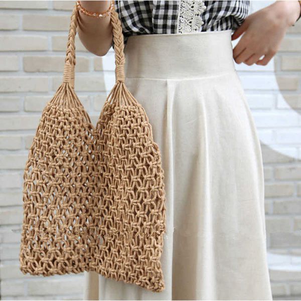 evening bags new hollow out shoulder fashion cotton rope fishing net bag women s knitting handbag summer beach y0506
evening bags new hollow out shoulder fashion cotton rope fishing net bag women s knitting handbag summer beach y0506