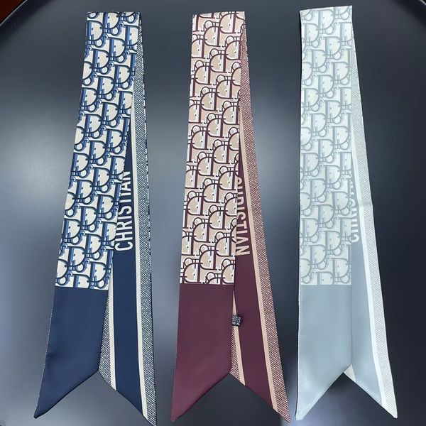 new d family old flower letter small silk scarf french narrow slender temperament hair belt bag bandage, Blue;gray
new d family old flower letter small silk scarf french narrow slender temperament hair belt bag bandage, Blue;gray