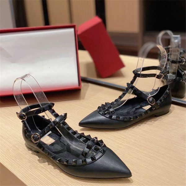 the latest color high-end womens casual shoes with rivet decoration flat sandals pointed shallow mouth shoes size 35-39, Black
the latest color high-end womens casual shoes with rivet decoration flat sandals pointed shallow mouth shoes size 35-39, Black