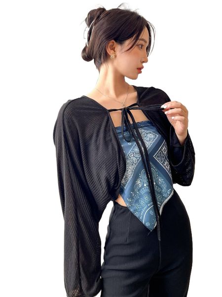 dazy batwing sleeve tie front l8pe#, White
dazy batwing sleeve tie front l8pe#, White