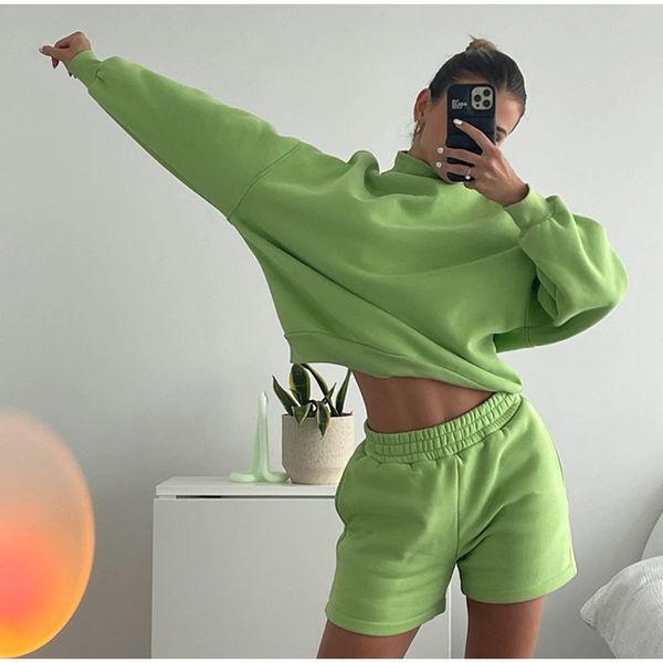 women's tracksuits oversize long sleeve shorts 2 piece set women autumn o-neck loose short female suits fashion casual lady suit, Gray
women's tracksuits oversize long sleeve shorts 2 piece set women autumn o-neck loose short female suits fashion casual lady suit, Gray