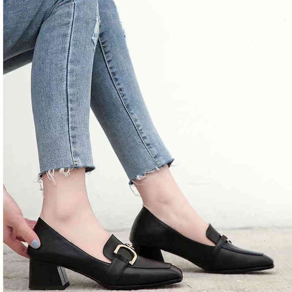 dress shoes british small leather shoes women's soft thick heel spring versatile square head high-heeled leffer, Black
dress shoes british small leather shoes women's soft thick heel spring versatile square head high-heeled leffer, Black