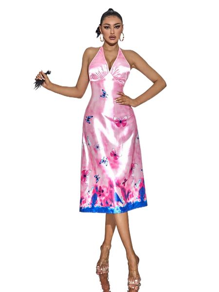 butterfly & tie dye knotted backless satin dress 38qi#, Black;gray
butterfly & tie dye knotted backless satin dress 38qi#, Black;gray