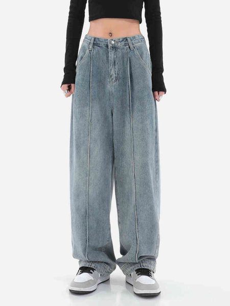 blue wide-leg dweilen jeans women summer new high waist straight pipe pants loose drape high street pants ins denim pants l220726
blue wide-leg dweilen jeans women summer new high waist straight pipe pants loose drape high street pants ins denim pants l220726