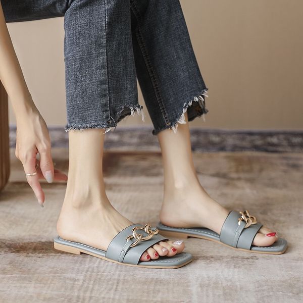 tx003 summer fashion metal chain decoration women's sandals slippers white blue pink pu leather and metal for outdoor wearing flat bott, Black
tx003 summer fashion metal chain decoration women's sandals slippers white blue pink pu leather and metal for outdoor wearing flat bott, Black
