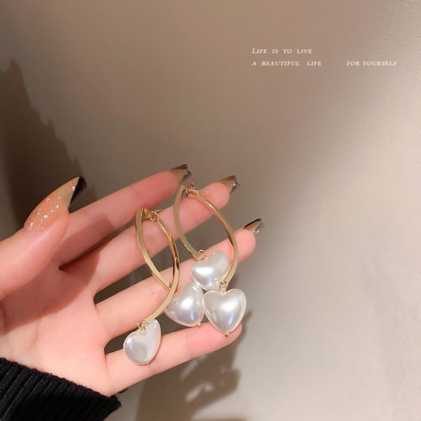 925 silver needle cross heart-shaped pearl earrings korean fashion minimalist design earrings elegant all-match eardrop women, Golden
925 silver needle cross heart-shaped pearl earrings korean fashion minimalist design earrings elegant all-match eardrop women, Golden