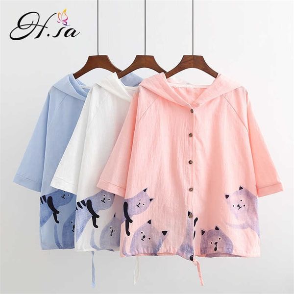 hsa autumn blouses mujer half sleeve loose hooded blusas shirt single breasted casual shirt cartoon sunscreen blusas 210716, White
hsa autumn blouses mujer half sleeve loose hooded blusas shirt single breasted casual shirt cartoon sunscreen blusas 210716, White