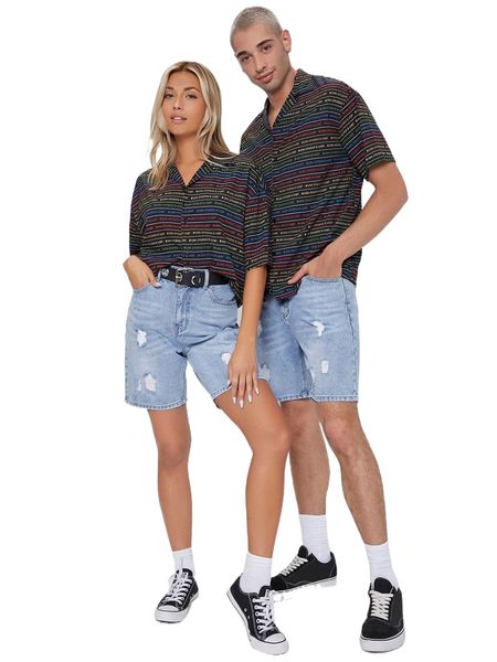 lgbt 1pc revere collar allover letter graphic shirt 23lt#, White;black
lgbt 1pc revere collar allover letter graphic shirt 23lt#, White;black