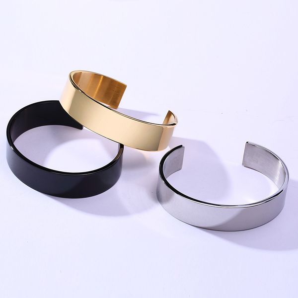 wide 15mm 64mm inner stainless steel smooth polished open cuff bangle bracelet for mens ladies girl gifts simple blank design 50g weight sil, White
wide 15mm 64mm inner stainless steel smooth polished open cuff bangle bracelet for mens ladies girl gifts simple blank design 50g weight sil, White