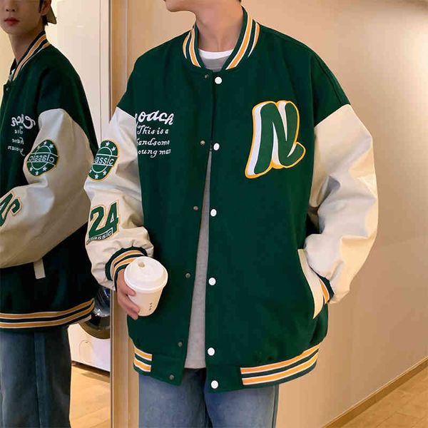 trendy brand #u leather baseball suit men's spring and autumn loose couple pilot jacket street embroidery casual coat men, Black
trendy brand #u leather baseball suit men's spring and autumn loose couple pilot jacket street embroidery casual coat men, Black