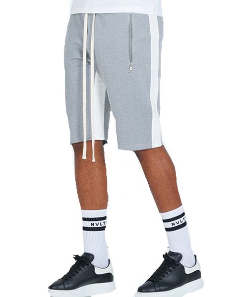 men's shorts mens jogging casual color matching zipper pocket short fashion fitness training sports five-point pants, White;black
men's shorts mens jogging casual color matching zipper pocket short fashion fitness training sports five-point pants, White;black