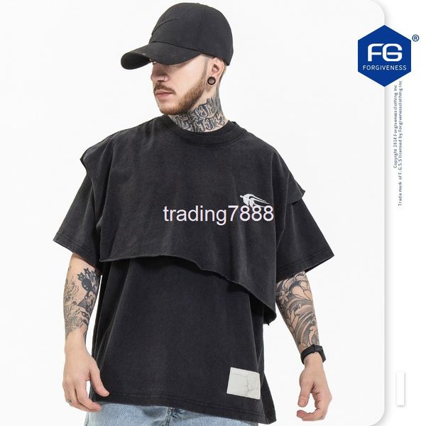 men's t-shirts fg menswear | spring and summer guochaogao street xiha dark wind detachable short sleeve t-shirt men's loose an14, White;black
men's t-shirts fg menswear | spring and summer guochaogao street xiha dark wind detachable short sleeve t-shirt men's loose an14, White;black