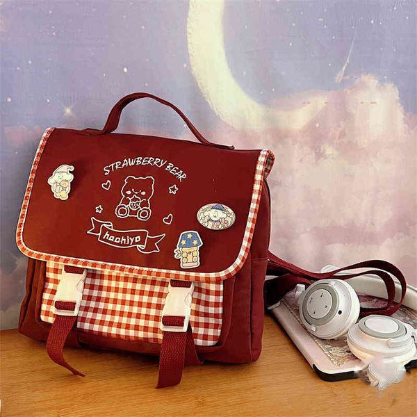 backpack 2022 japanese style jk uniform backpacks kawaii bear embroidery women shoulder bag 4 colors zipper female with cartoon badge 220628
backpack 2022 japanese style jk uniform backpacks kawaii bear embroidery women shoulder bag 4 colors zipper female with cartoon badge 220628