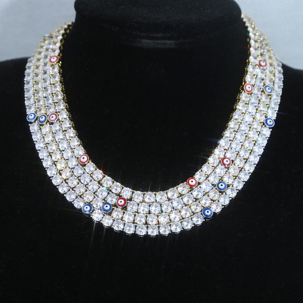 5mm white cubic zircon tennis chain necklace with enamel eye charm choker necklaces for women lady hip hop new jewelry plated gold silver dr
5mm white cubic zircon tennis chain necklace with enamel eye charm choker necklaces for women lady hip hop new jewelry plated gold silver dr