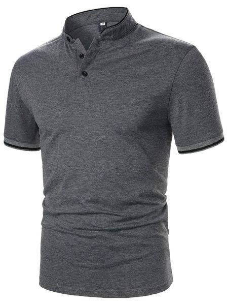 men half button mock neck polo shirt y6a7#, White;black
men half button mock neck polo shirt y6a7#, White;black