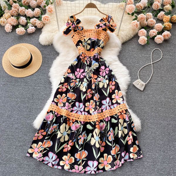 pring summer print floral vintage dress women sleeveless spaghetti strap backless long dress elegant evening party robe dresses 2022, Black;gray
pring summer print floral vintage dress women sleeveless spaghetti strap backless long dress elegant evening party robe dresses 2022, Black;gray