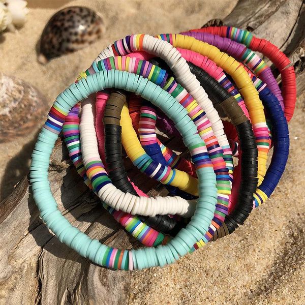 new boho beach sweet link chain 6mm colorful soft pottery bracelet for women men girls summer female elastic string bracelet fashion jewelry, Black
new boho beach sweet link chain 6mm colorful soft pottery bracelet for women men girls summer female elastic string bracelet fashion jewelry, Black