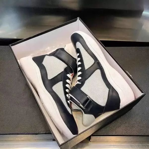 men's casual shoes cup high sneakers luxury design sports runner lace up trainer patent leather mesh flat skate with box, Black
men's casual shoes cup high sneakers luxury design sports runner lace up trainer patent leather mesh flat skate with box, Black