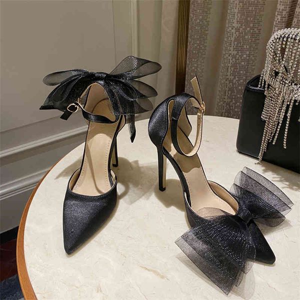 sandals wear high-heeled sandals in spring and summer. women's bow pointed black hollow shallow mouth single shoes
sandals wear high-heeled sandals in spring and summer. women's bow pointed black hollow shallow mouth single shoes