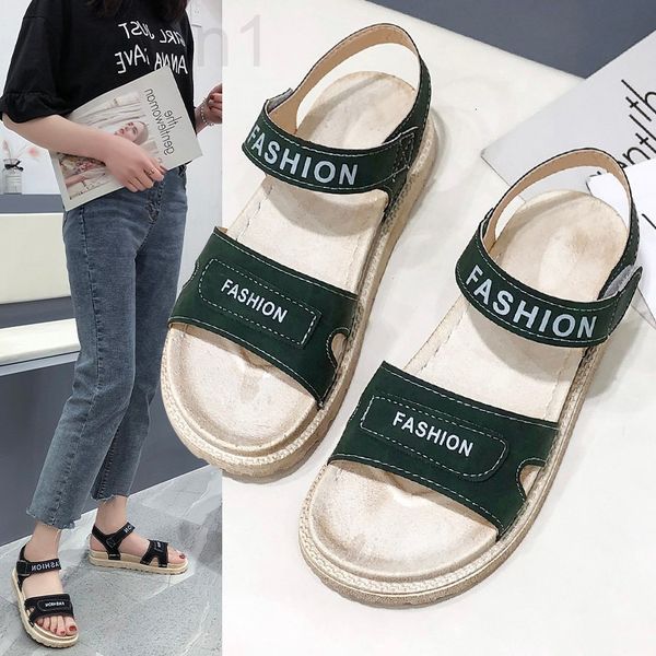 sandals designer chic roman sandals women's summer 2020 korean version new student thick bottom muffin medium heel flat beach shoes wom, Black 
sandals designer chic roman sandals women's summer 2020 korean version new student thick bottom muffin medium heel flat beach shoes wom, Black