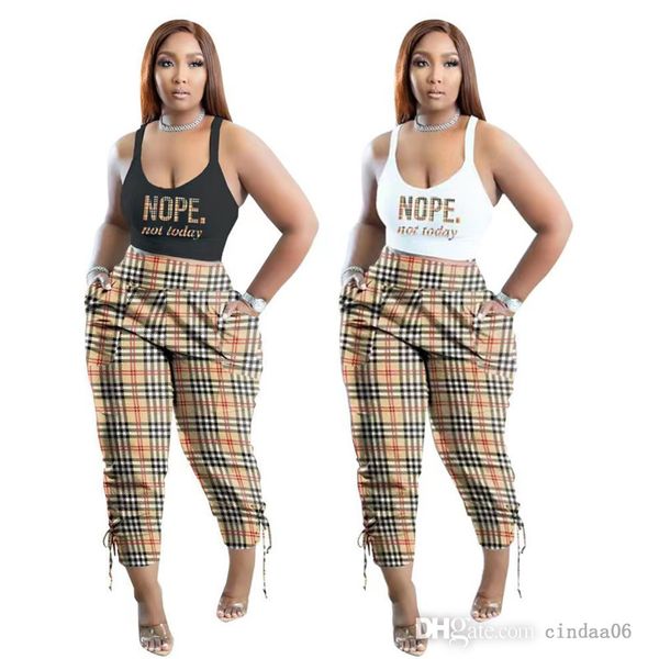 retail plus size s-5xl womens tracksuits fashion vest and plaid print pants 2 piece pants set casual summer outfits streetwear, Gray
retail plus size s-5xl womens tracksuits fashion vest and plaid print pants 2 piece pants set casual summer outfits streetwear, Gray