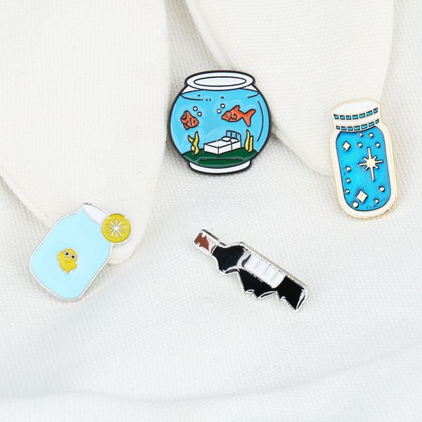 fish tank wine bottle shape brooch pin cartoon little goldfish lemon fruit alloy corsage badges accessories animal backpack bag sweater coat, Gray
fish tank wine bottle shape brooch pin cartoon little goldfish lemon fruit alloy corsage badges accessories animal backpack bag sweater coat, Gray