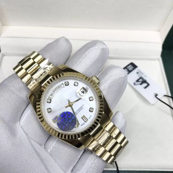 datejust shops 18k gold luxury watch white dial automatic daydate 36mm men&women mechanical glide smooth second hand watches, Slivery;brown 
datejust shops 18k gold luxury watch white dial automatic daydate 36mm men&women mechanical glide smooth second hand watches, Slivery;brown