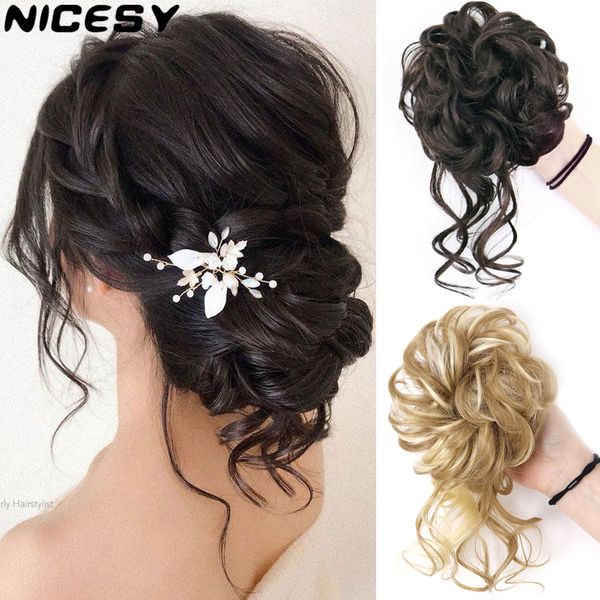 costume accessories synthetic messy curly hair bun band elastic scrunchy false hair pieces for women chignon black brown blone hairpieces ex, Silver
costume accessories synthetic messy curly hair bun band elastic scrunchy false hair pieces for women chignon black brown blone hairpieces ex, Silver