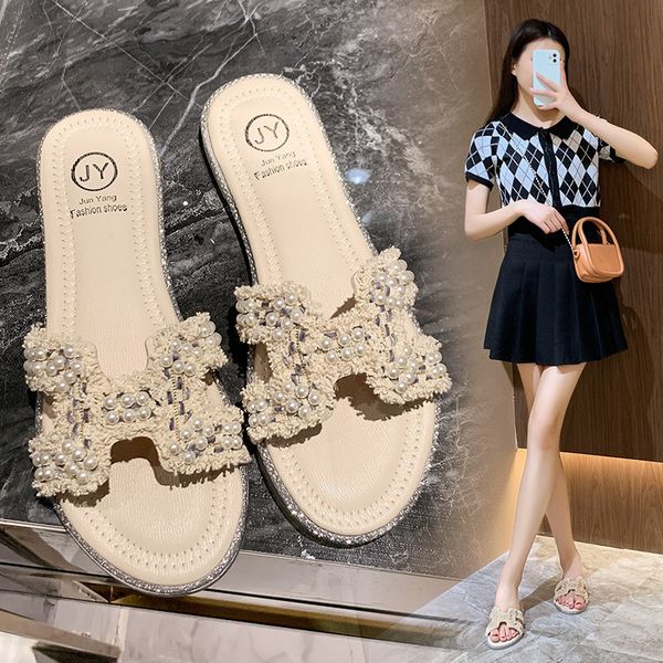 chaebol gold slipper lady summer fairy wind pearl rhinestone flat bottom sandals 2022 new one line, Black
chaebol gold slipper lady summer fairy wind pearl rhinestone flat bottom sandals 2022 new one line, Black