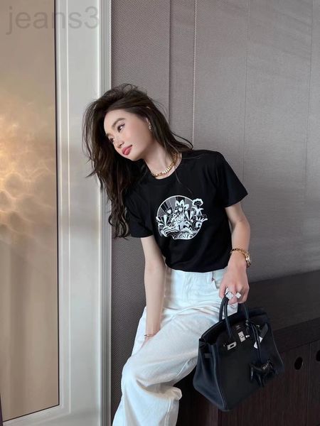 women's t-shirt designer new niche design fashionable printed t-shirt women look thin and versatile fashion casual light luxury threade, White
women's t-shirt designer new niche design fashionable printed t-shirt women look thin and versatile fashion casual light luxury threade, White