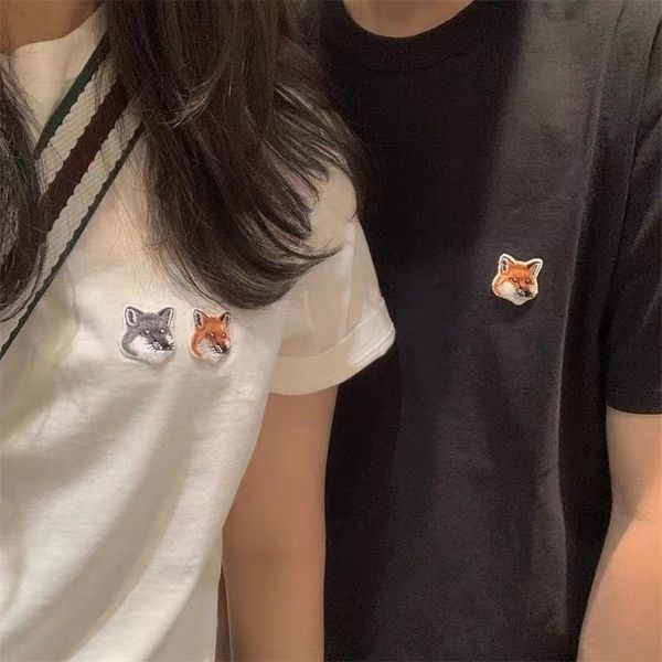 100% cotton doubleheaded tees summer style lovers embroidered round neck shortsleeved tshirt 220617, White
100% cotton doubleheaded tees summer style lovers embroidered round neck shortsleeved tshirt 220617, White