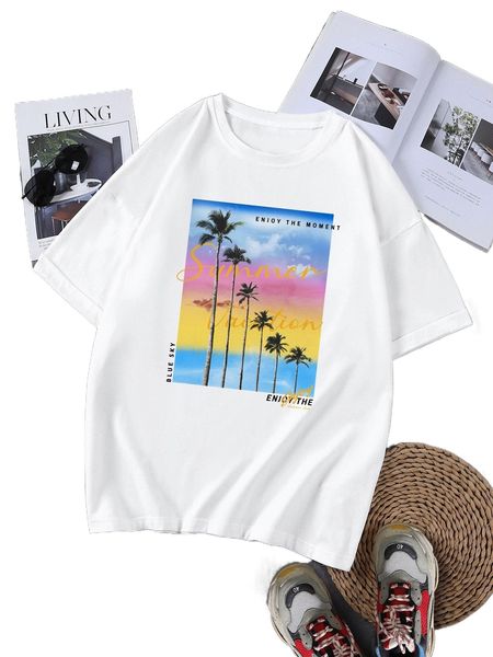 men tropical & letter graphic tee b8hr#, White;black
men tropical & letter graphic tee b8hr#, White;black