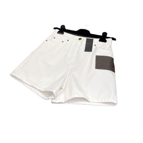 the new french style designer women's jeans high waist straight white denim shorts, sheepskin monogr canvas patch trimmed buttons,high-, Blue
the new french style designer women's jeans high waist straight white denim shorts, sheepskin monogr canvas patch trimmed buttons,high-, Blue