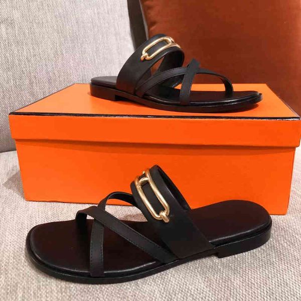 dress shoes woman genuine leather shoes metal slippers decoration designer leisure apartments summer slides open, Black
dress shoes woman genuine leather shoes metal slippers decoration designer leisure apartments summer slides open, Black