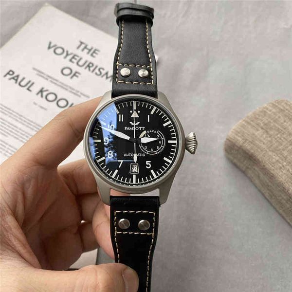 men automatic self wind mechanical 7 days rose gold stainless steel sapphire leather straps crystal luxury big pilot's watch, Slivery;brown
men automatic self wind mechanical 7 days rose gold stainless steel sapphire leather straps crystal luxury big pilot's watch, Slivery;brown